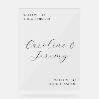 Clean & Modern Acrylic Wedding Welcome Sign