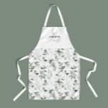 Clean modern elegant botanical green grey holiday  apron<br><div class="desc">Clean modern elegant botanical green grey simply classy botanical holiday christmas design.</div>