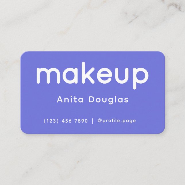 Clean modern minimalist makeup  business card (Front)