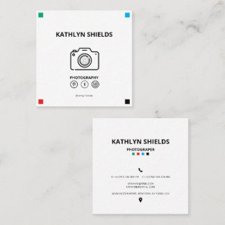 Clean Modern Stylish Typography Minimalist Square Business Card
