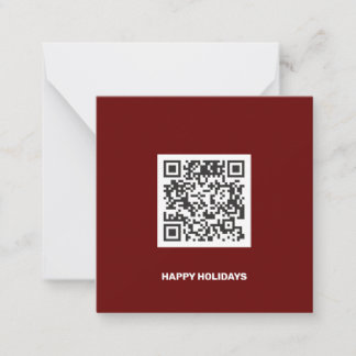 Clean Monochrome Corporate QR Code Christmas Tree Card