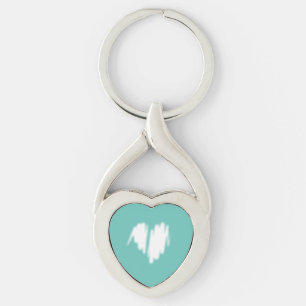Clean Monochrome Modern Classy Vibe Love Heart Key Ring