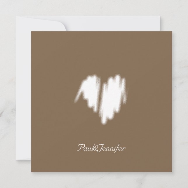Clean Monochrome Modern Classy Vibe Love Heart Thank You Card (Front)