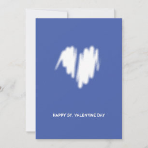 Clean Monochrome Modern White Heart QR Code Holiday Card