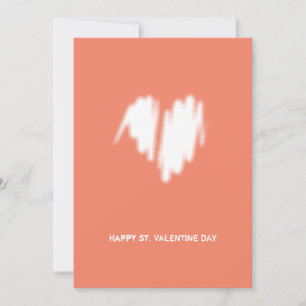 Clean Monochrome Modern White Heart QR Code Holiday Card