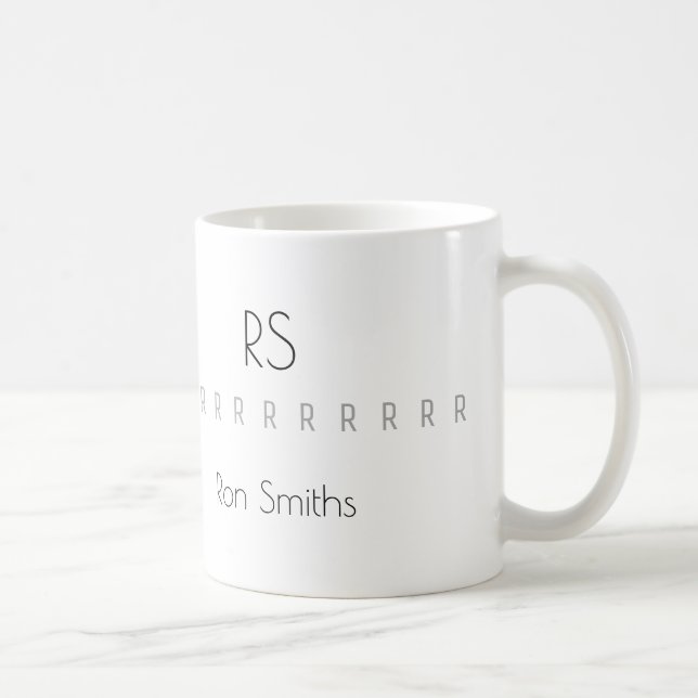 clean monogram (name + initials) coffee mug (Right)