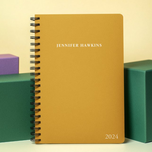 Clean Mustard Yellow Initial Script 2024 Weekly  Planner (Creator Uploaded)