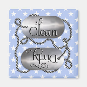 Clean N Dirty Dog Tags 9 (Dishwasher Magnet) Magnet