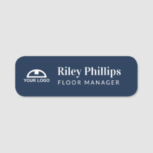 Clean Navy Blue Company Logo Name Title Tag
