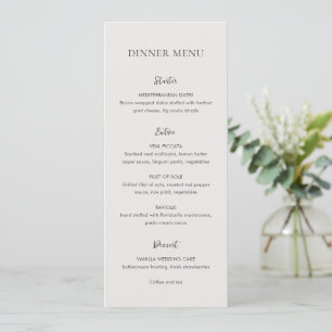Clean Neutral Elegant Wedding Menu