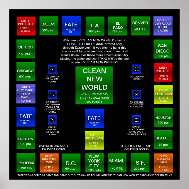 CLEAN NEW WORLD BOARD GAME (U.S. EDITION) POSTER (Front)