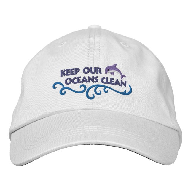 Clean Oceans Embroidered Hat (Front)