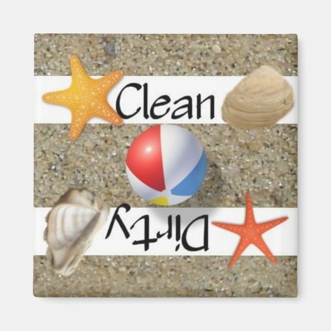 Clean or Dirty Beach Dishwasher Magnet (Front)