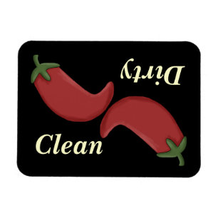Clean or Dirty Chilli Peppers Dishwasher Magnet