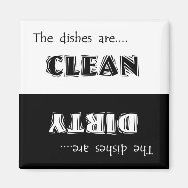 Clean or Dirty Dishwasher Magnet (Front)