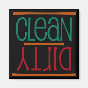 Clean or Dirty Dishwasher Magnet, Square Magnet