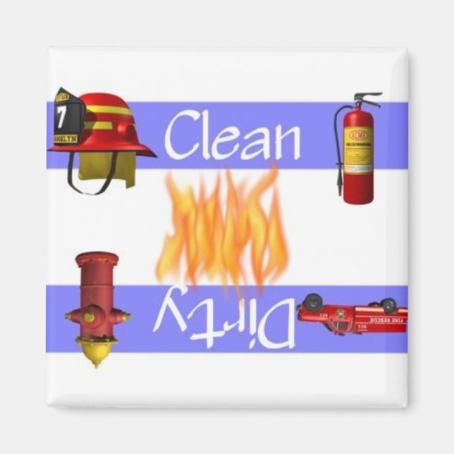 Clean or Dirty Fire Dishwasher Magnet (Front)