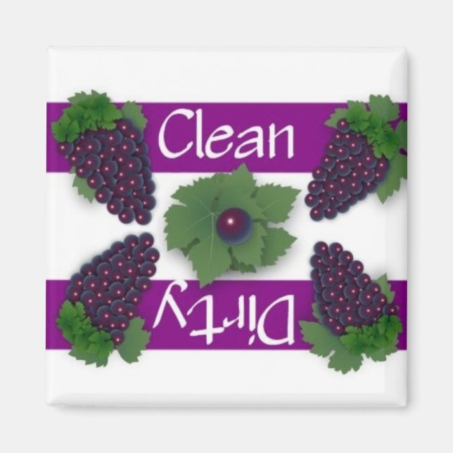 Clean or Dirty Grapes Dishwasher Magnet (Front)