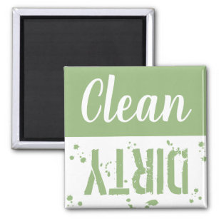 Clean or Dirty   Green Kitchen Dishwasher Magnet