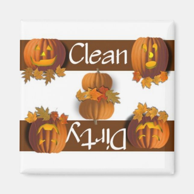 Clean or Dirty Pumpkins Dishwasher Magnet (Front)