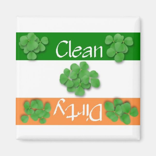 Clean or Dirty St. Patrick's Day Flag Magnet (Front)