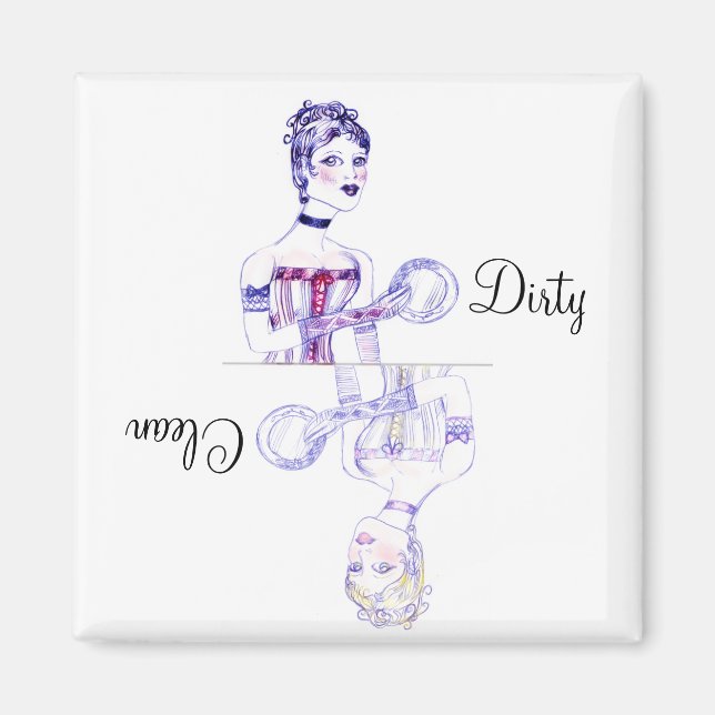 Clean or Dirty Victorian Dishwasher Magnet (Front)