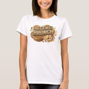 Clean Orange BUT FIRST BRUNCH Graphic Tee