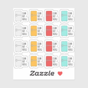 Clean Out Fridge Retro Refrigerator Chore Planner