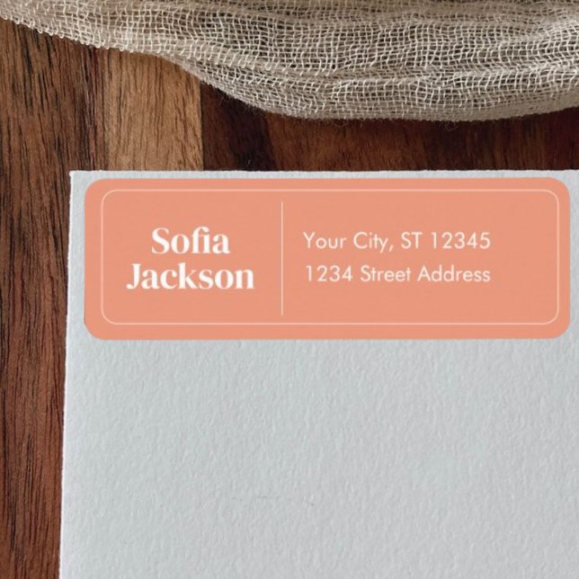 Clean Peach Wedding Script Return Address  (Creator Uploaded)