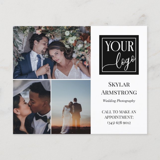 Clean Photo Collage Logo Professional Photographer Flyer (Front)