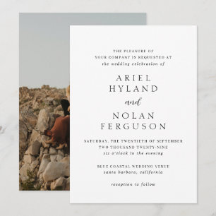 Clean Photo Modern Wedding Invitation