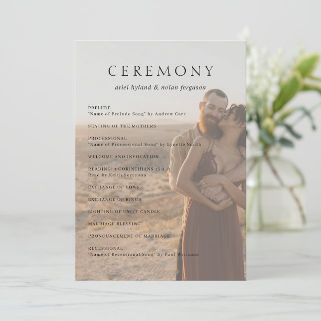 Clean Photo Modern Wedding Programme (Standing Front)