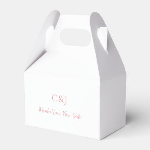 Clean Pink Elegant Wedding Favour Box