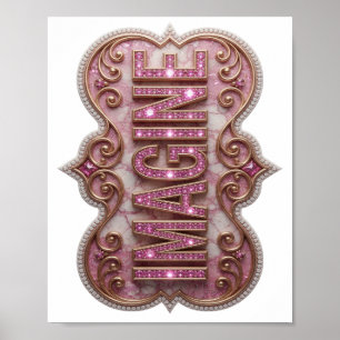 Clean Pink IMAGINE Artistic Motif Poster