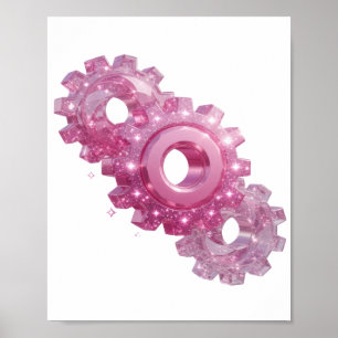 Clean Pink PINK GLITTER GEAR ICONS Poster