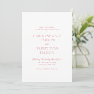 Clean Pink QR Code Photo Elegant Wedding Save The Date