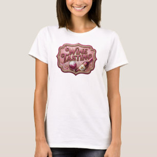 Clean Pink WINE TASTING Print T-Shirt