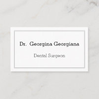 Clean & Plain Dental Surgeon Business Card