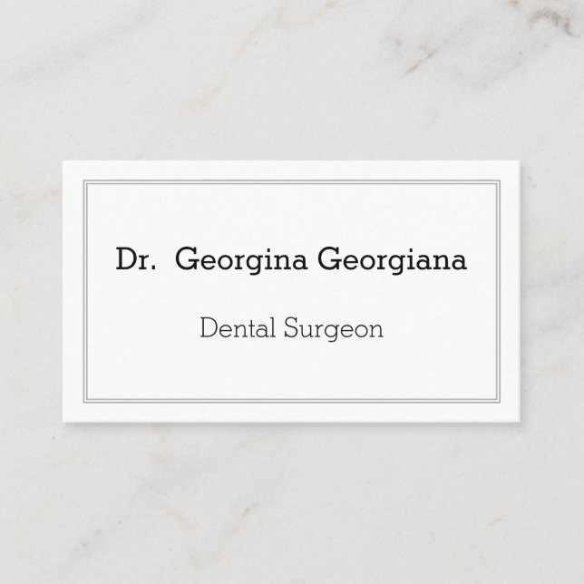 Clean & Plain Dental Surgeon Business Card (Front)