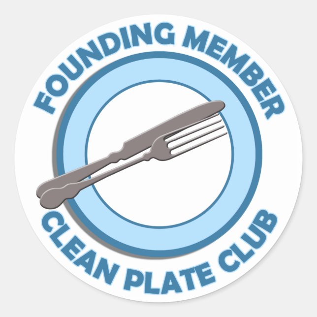 Clean Plate Club Founding Member Classic Round Sticker (Front)