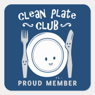 Clean Plate Club Square Sticker