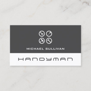 Clean professional logo handyman Business Card