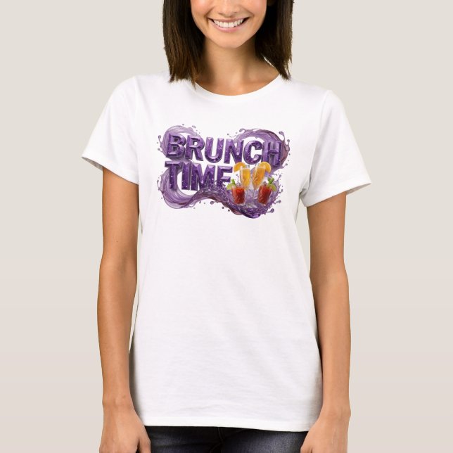 Clean Purple BRUNCH TIME Statement Tee (Front)