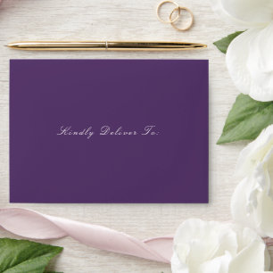 Clean Purple Elegant Wedding Envelope