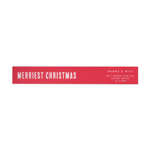 Clean Red Christmas Address Wrap Around Label