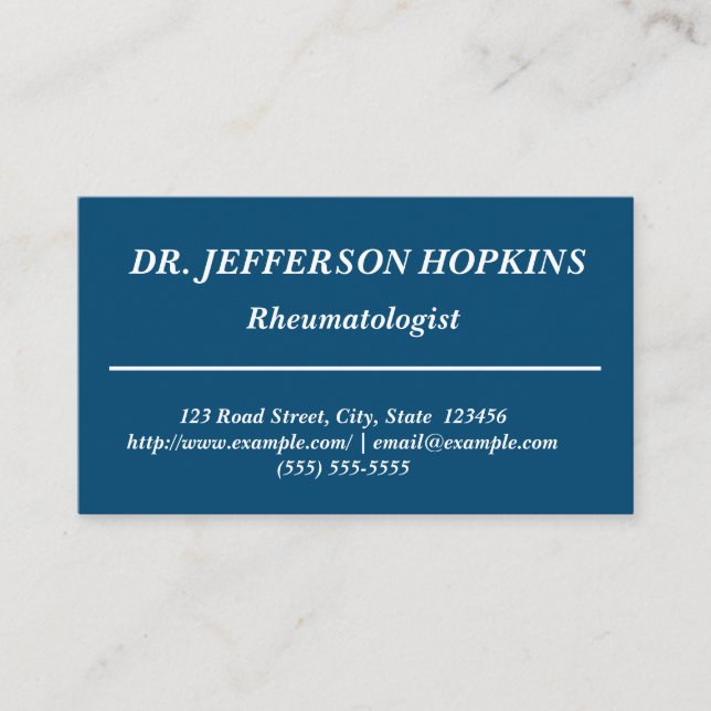 Clean Rheumatologist Business Card (Front)