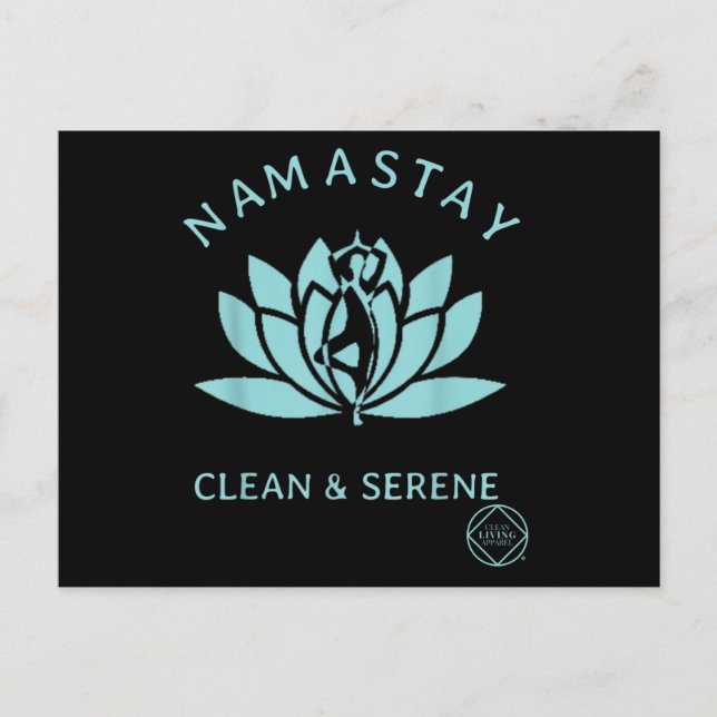 Clean & Serene Yoga Narcotics Anonymous Postcard (Front)