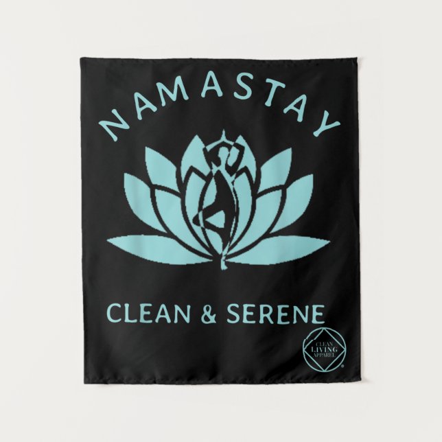 Clean & Serene Yoga Narcotics Anonymous Tapestry (Front)