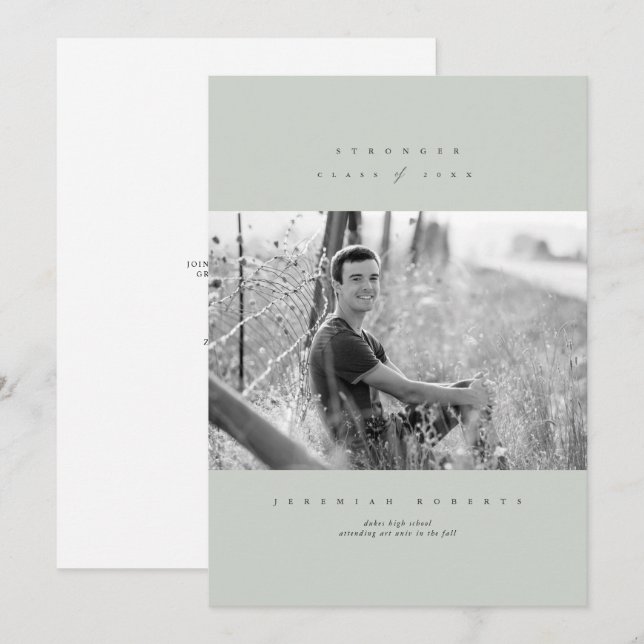 Clean Serif Graduation Invitation (Front/Back)