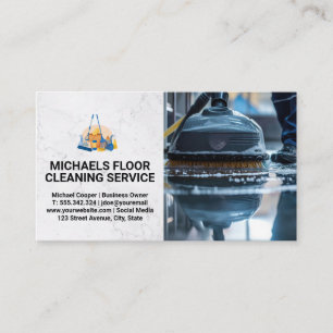 Clean Service   Janitor Mopping Floor Business Card